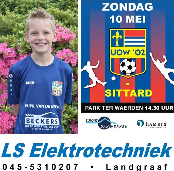 A.S. ZONDAG 10 MEI : UOW ’02 1 – SITTARD 1