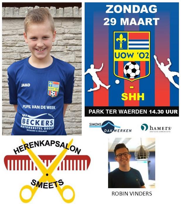 Zondag 29 maart 14:30 uur  UOW '02 1 - SHH 1