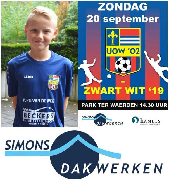 A.S. ZONDAG 20 SEPTEMBER: UOW ’02 – ZWART WIT ‘19